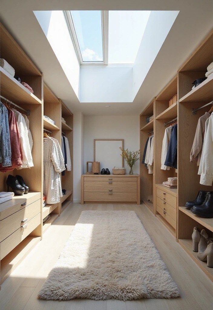 A bright, minimal apartment corner with a folded drying rack leaning against a white wall beside a window, clean clothes neatly arranged nearby