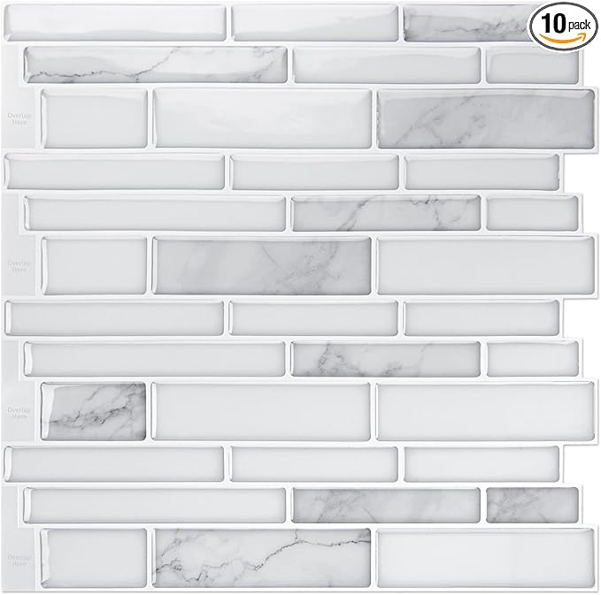 Art3d 10-Sheet Premium Stick On Kitchen Backsplash Tiles