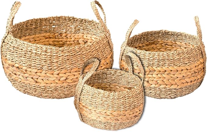 Seagrass Storage Baskets, Set of 3