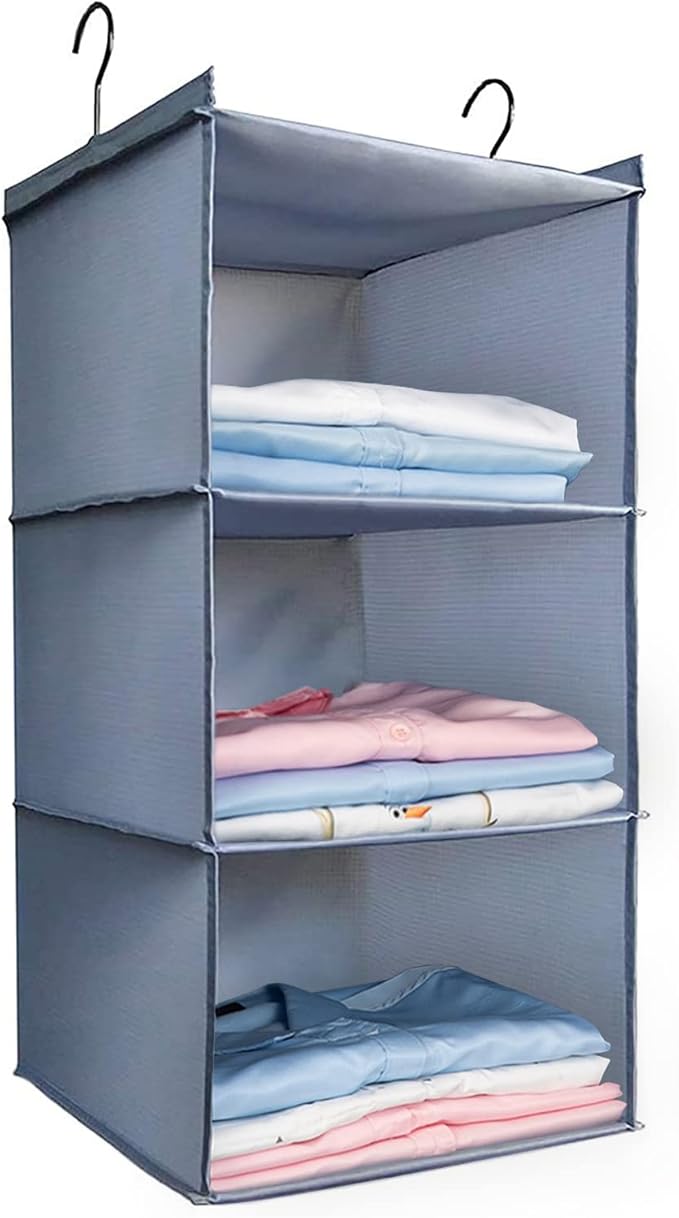 Hanging Closet Organizer and Storage 3-Shelf