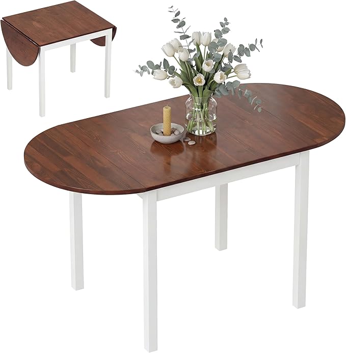 HOMCOM 55" Solid Wood Kitchen Table for 4-6 People