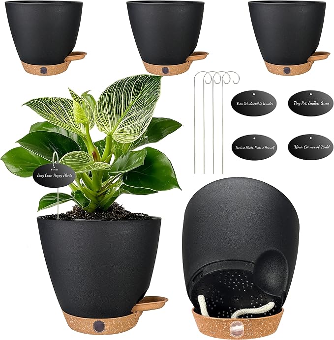 6 Inch Self Watering Pots for Indoor Plants(5-Pack) – Small