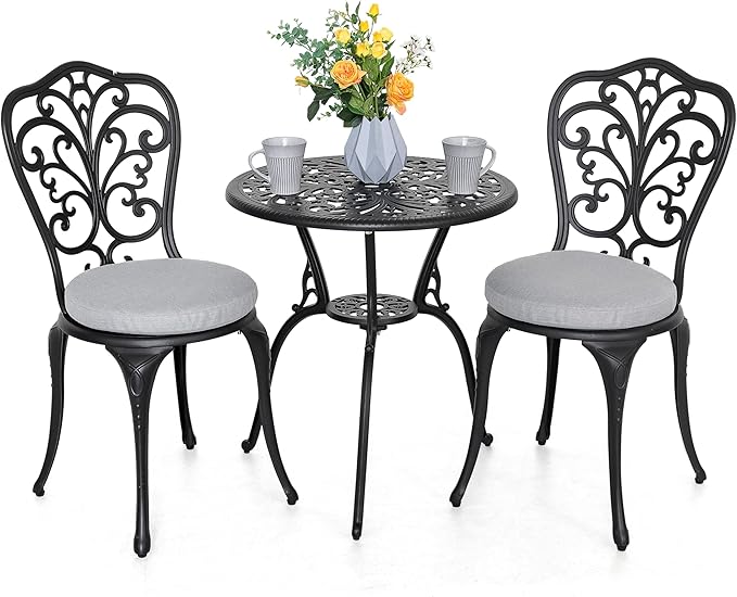 NUU GARDEN 3 Piece Outdoor Bistro Table Set