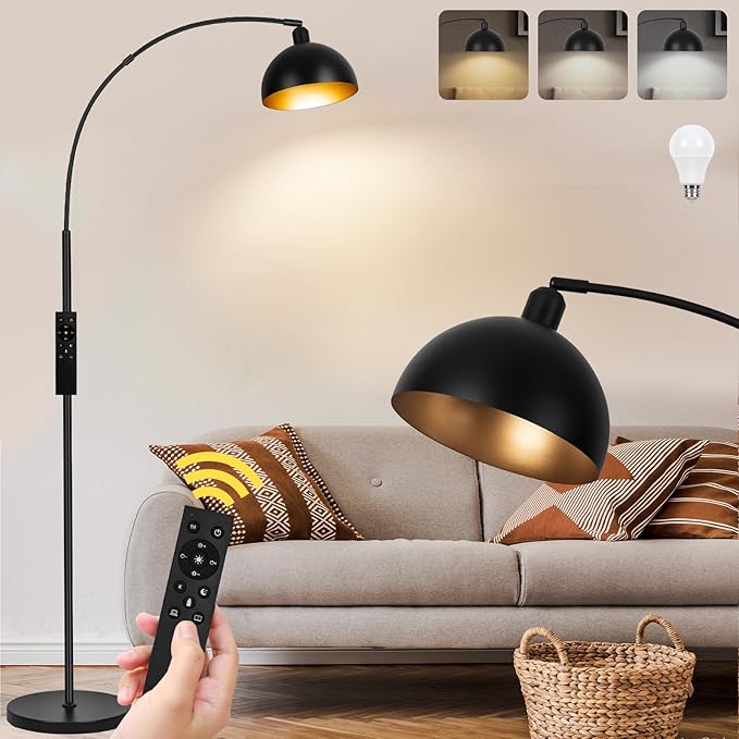 Black Arc Floor Lamps for Living Room