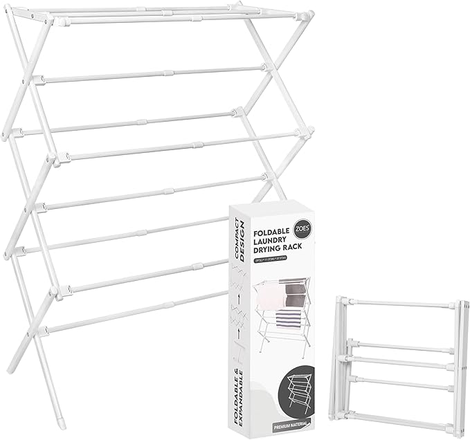 ZOES HOMEWARE 2026 Enhanced Clothes Drying Rack | Foldable